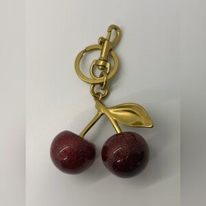 Gold and Red Cherry Keychain